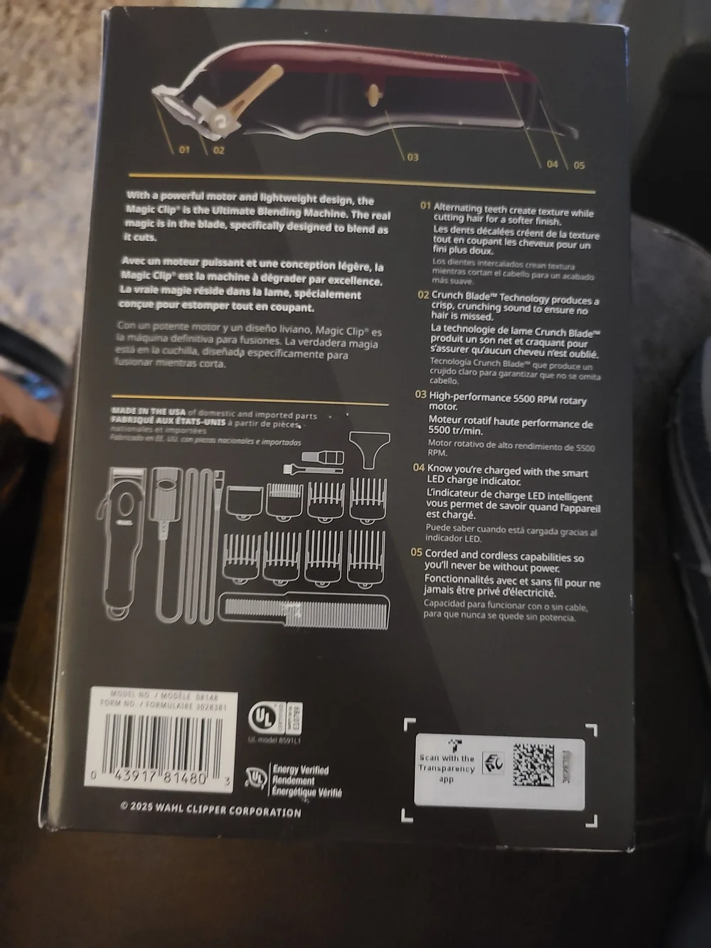 Wahl Professional 5 Star Series Magic Clip Cordless Hair Clipper, Stagger-Tooth